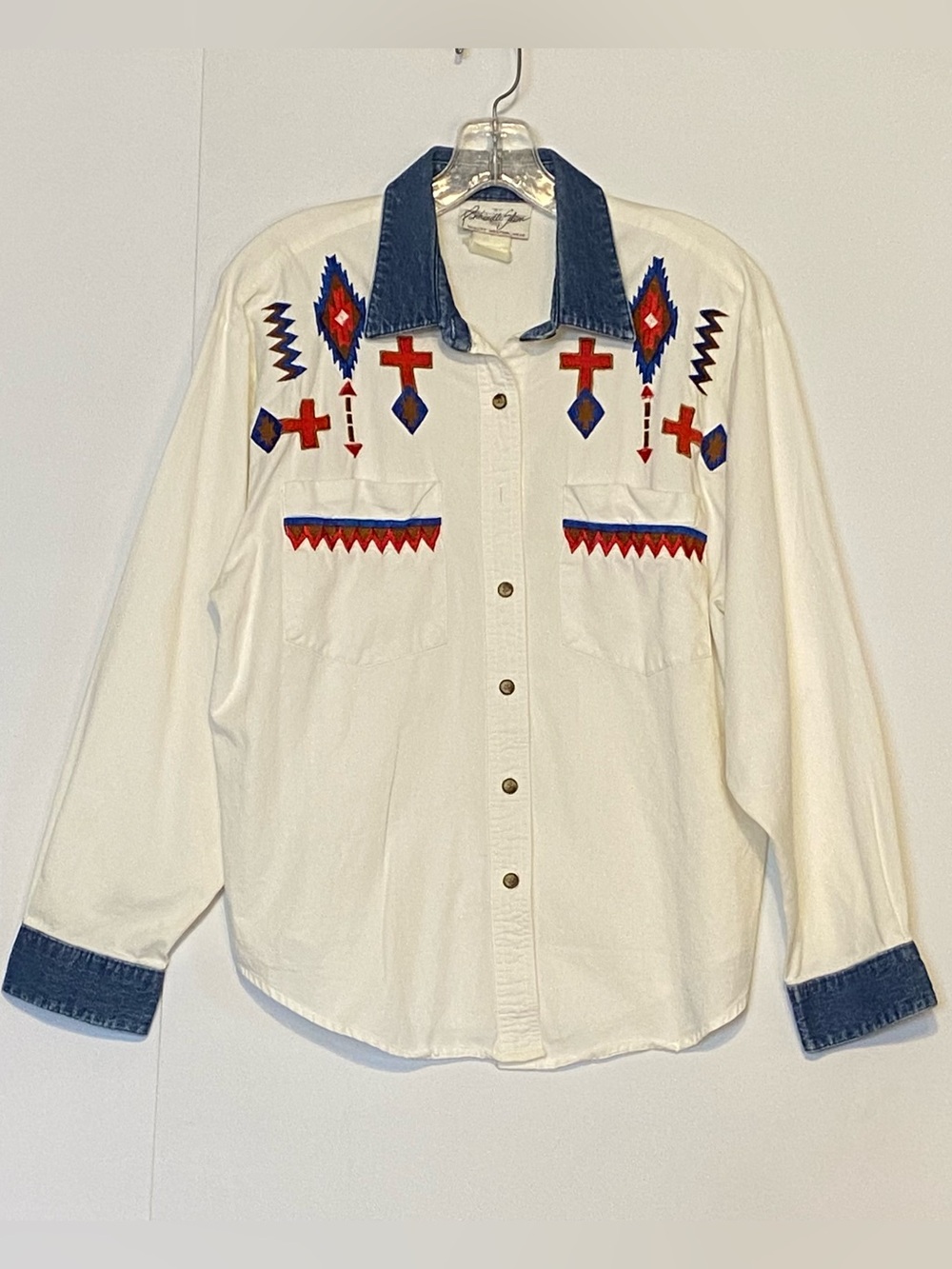 Panhandle Slim Western Snap Shirt Men’s M Embroidered